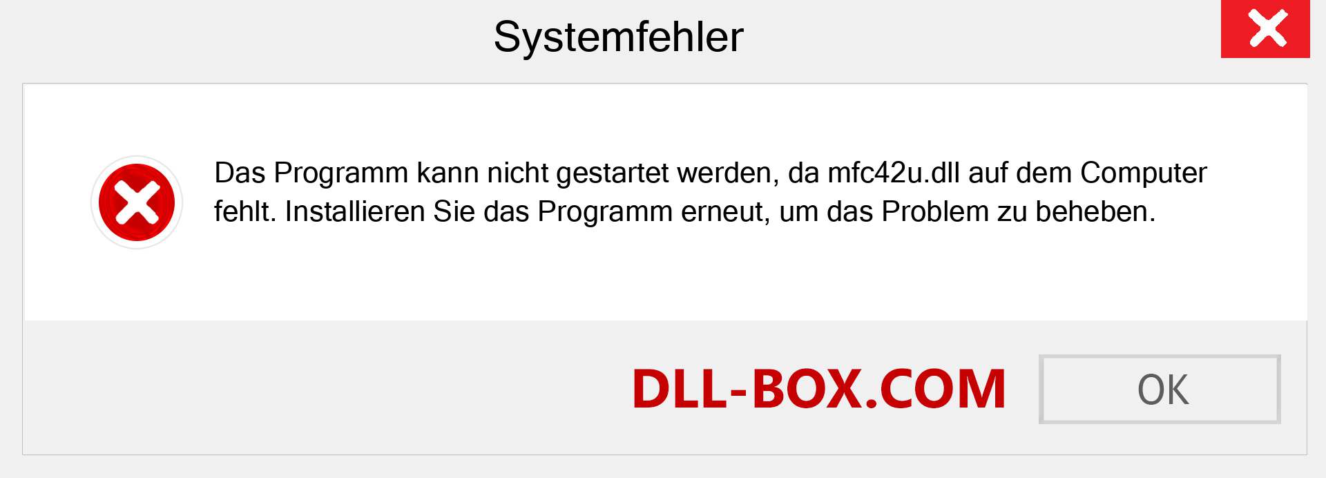 mfc42u.dll-Datei fehlt?. Download für Windows 7, 8, 10 - Fix mfc42u dll Missing Error unter Windows, Fotos, Bildern